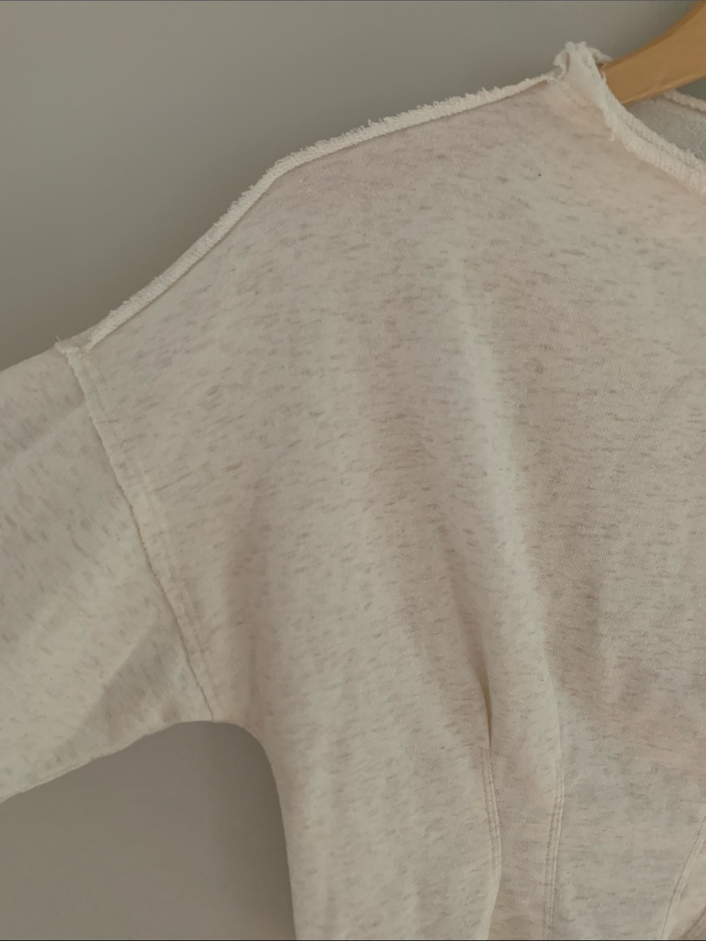 Anthropologie Pilcro Corset Sweatshirt Cream Small Neutral Minimalist Casual - Picture 4 of 9